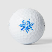 Waterverf Blue Snowflake Golfballen (Voorkant)