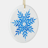 Waterverf Blue Snowflake Keramisch Ornament (Rechts)