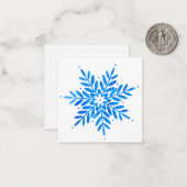Waterverf Blue Snowflake Note Card Notitiekaartje (Voorkant / Achterkant in situ)