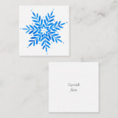 Waterverf Blue Snowflake Note Card Notitiekaartje (Voorkant / Achterkant)