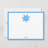 Waterverf Blue Snowflake Note Card Notitiekaartje (Voorkant)