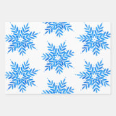 Waterverf Blue Snowflake Pattern Inpakpapier Vel (Voorkant)