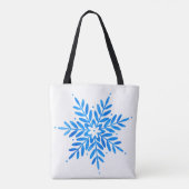 Waterverf Blue Snowflake Pattern Tote Bag (Achterkant)