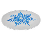 Waterverf Blue Snowflake Snijplank (Hoek)