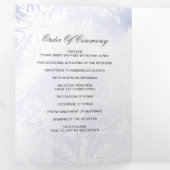 Waterverf Blue Snowflake Winter Wedding Drieluik Programma (Binnenzijde eerst)