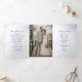 Waterverf Blue Snowflake Winter Wedding Drieluik Programma (Binnen)