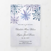 Waterverf Blue Snowflake Winter Wedding