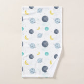 Waterverf Blue Space Planet Patroon Bad Handdoek (Handdoek)