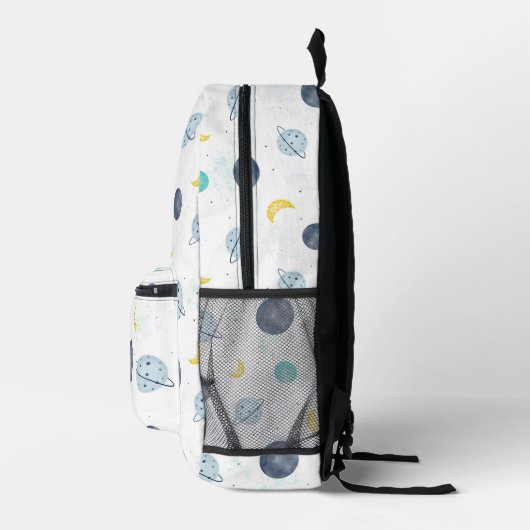 Waterverf Blue Space Planet Patroon Bedrukte Rugzak (Rechts)