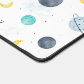 Waterverf Blue Space Planet Patroon Bureaumat (Hoek)