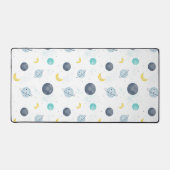 Waterverf Blue Space Planet Patroon Bureaumat (Voorkant)