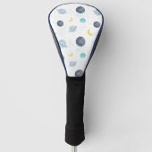 Waterverf Blue Space Planet Patroon Golfheadcover (Voorkant)