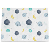 Waterverf Blue Space Planet Patroon Groot Cadeauzakje (Voorkant)