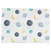 Waterverf Blue Space Planet Patroon Groot Cadeauzakje (Achterkant)