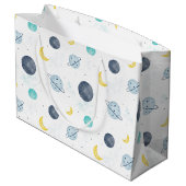 Waterverf Blue Space Planet Patroon Groot Cadeauzakje (Achterkant Gekanteld)