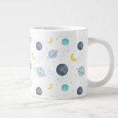 Waterverf Blue Space Planet Patroon Grote Koffiekop (Rechts)