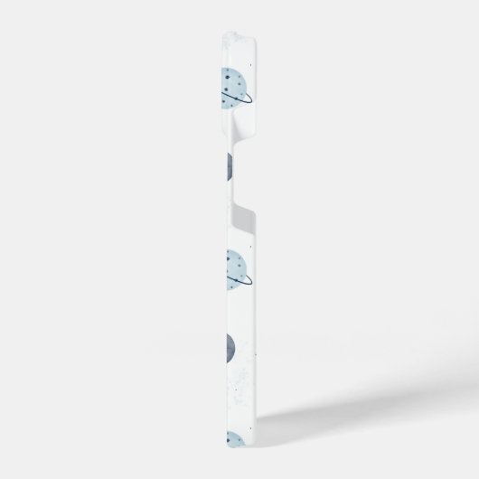 Waterverf Blue Space Planet Patroon iPhone Hoesje (Linkerkant)