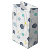 Waterverf Blue Space Planet Patroon Klein Cadeauzakje (Achterkant Gekanteld)