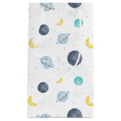 Waterverf Blue Space Planet Patroon Klein Cadeauzakje (Voorkant)