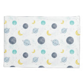 Waterverf Blue Space Planet Patroon Kussensloop (Achterkant)