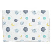 Waterverf Blue Space Planet Patroon Kussensloop (Voorkant)