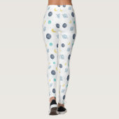 Waterverf Blue Space Planet Patroon Leggings (Achterkant)