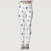 Waterverf Blue Space Planet Patroon Leggings (Voorkant)