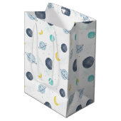 Waterverf Blue Space Planet Patroon Medium Cadeauzakje (Voorkant Gekanteld)