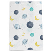 Waterverf Blue Space Planet Patroon Medium Cadeauzakje (Achterkant)