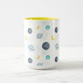 Waterverf Blue Space Planet Patroon Mok (Midden)