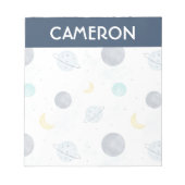 Waterverf Blue Space Planet Patroon Notitieblok (Voorkant)