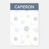 Waterverf Blue Space Planet Patroon Post-it® Notes (Voorkant)