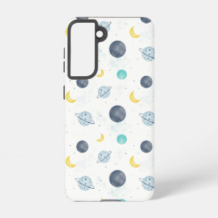 Waterverf Blue Space Planet Patroon Samsung Galaxy Hoesje