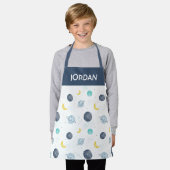 Waterverf Blue Space Planet Patroon Schort (Gedragen)