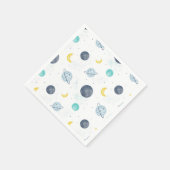 Waterverf Blue Space Planet Patroon Servet (Hoek)