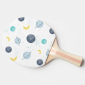 Waterverf Blue Space Planet Patroon Tafeltennisbatje (Zijkant)