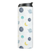 Waterverf Blue Space Planet Patroon Thermosbeker (Gedraaid links)