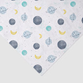 Waterverf Blue Space Planet Patroon Tissuepapier (Detail)