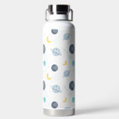 Waterverf Blue Space Planet Patroon Waterfles (Achterkant)