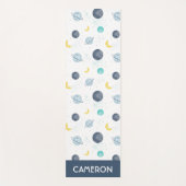 Waterverf Blue Space Planet Patroon Yogamat (Voorkant)