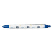 Waterverf Blue Space Planet Patroon Zwarte Inkt Pen (Voorkant)