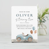 Waterverf Blue Speelgoed Car Verjaardag Kaart (Staand voorkant)