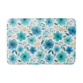 Waterverf Blue Spring Flowers Elegant Botanical Badmat