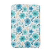 Waterverf Blue Spring Flowers Elegant Botanical Badmat (Voorkant Verticaal)