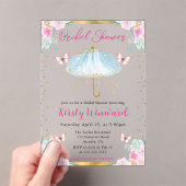 Waterverf Blue Spring Umbrella Vrijgezellenfeest Acryl Uitnodigingen (Insitu (Draagbaar))