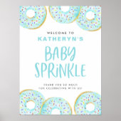 Waterverf Blue Sprinkle Donuts Baby Sprinkle Poster (Voorkant)