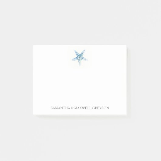 Waterverf Blue Starfish Post-it® Notes (Voorkant)