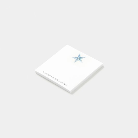 Waterverf Blue Starfish Post-it® Notes (Schuin)