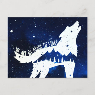 Waterverf Blue Stars Dream Cosmic Inspirerend Feestdagenkaart