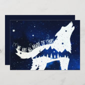 Waterverf Blue Stars Dream Cosmic Inspirerend Feestdagenkaart (Voorkant / Achterkant)